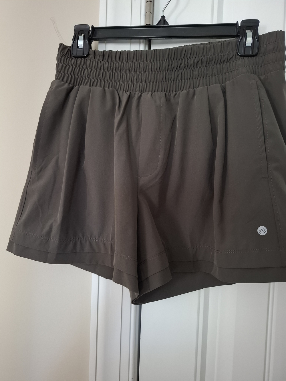 Apana Olive Green Athletic Shorts with Elastic Waistband